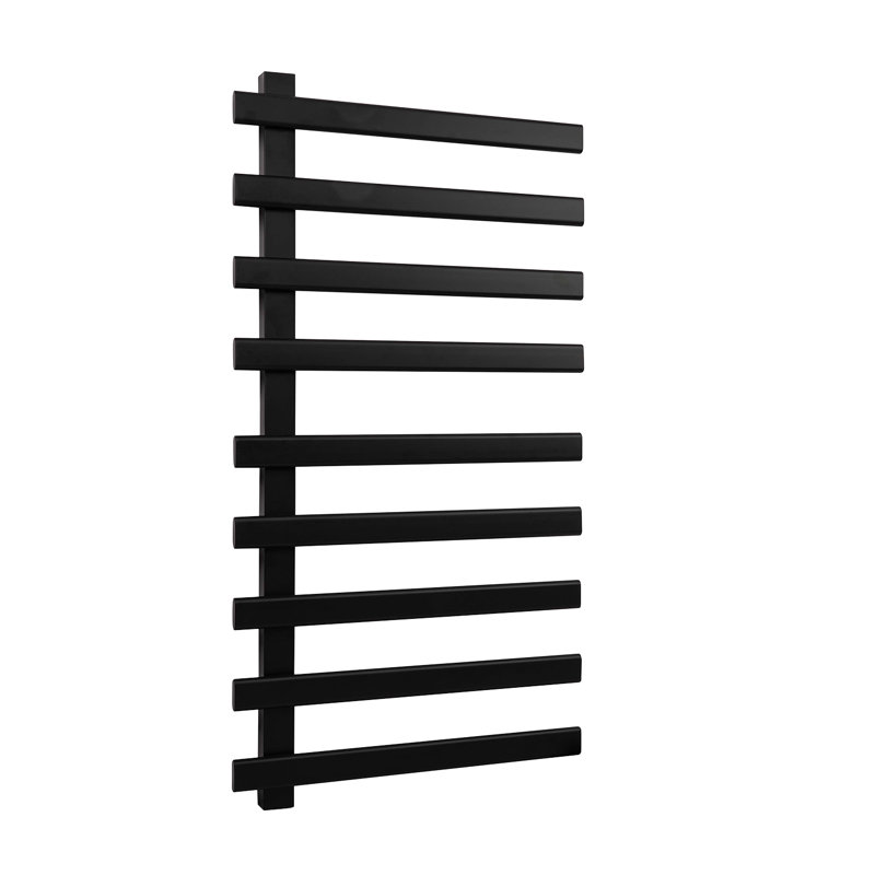 Ancona Porte-Serviettes Chauffant Électrique Comfort Dual à 6 Barres En Noir Mat